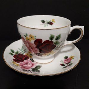Vintage Teacup Queen Anne Roses by Ridgeway Potteries